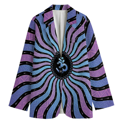 Psychedelic Om Print Women's Cotton Blazer