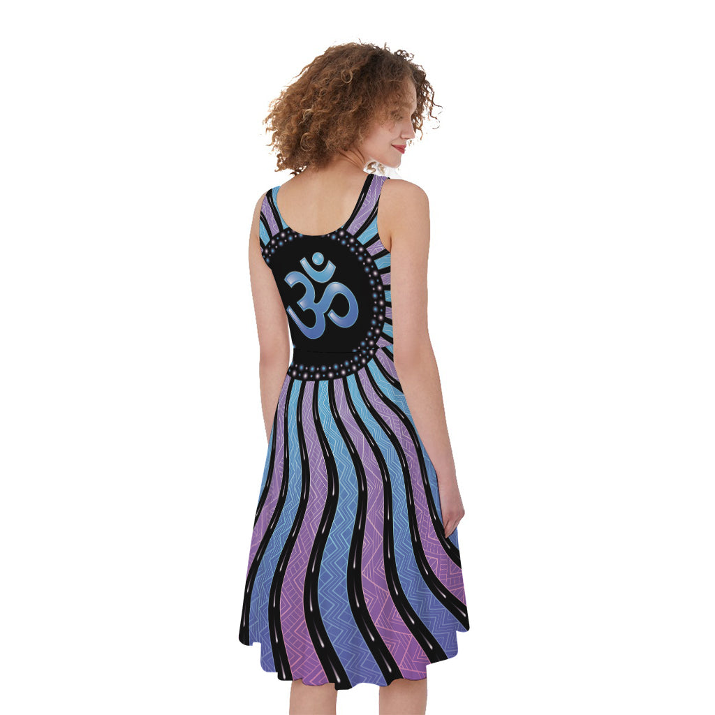 Psychedelic Om Print Women's Sleeveless Dress