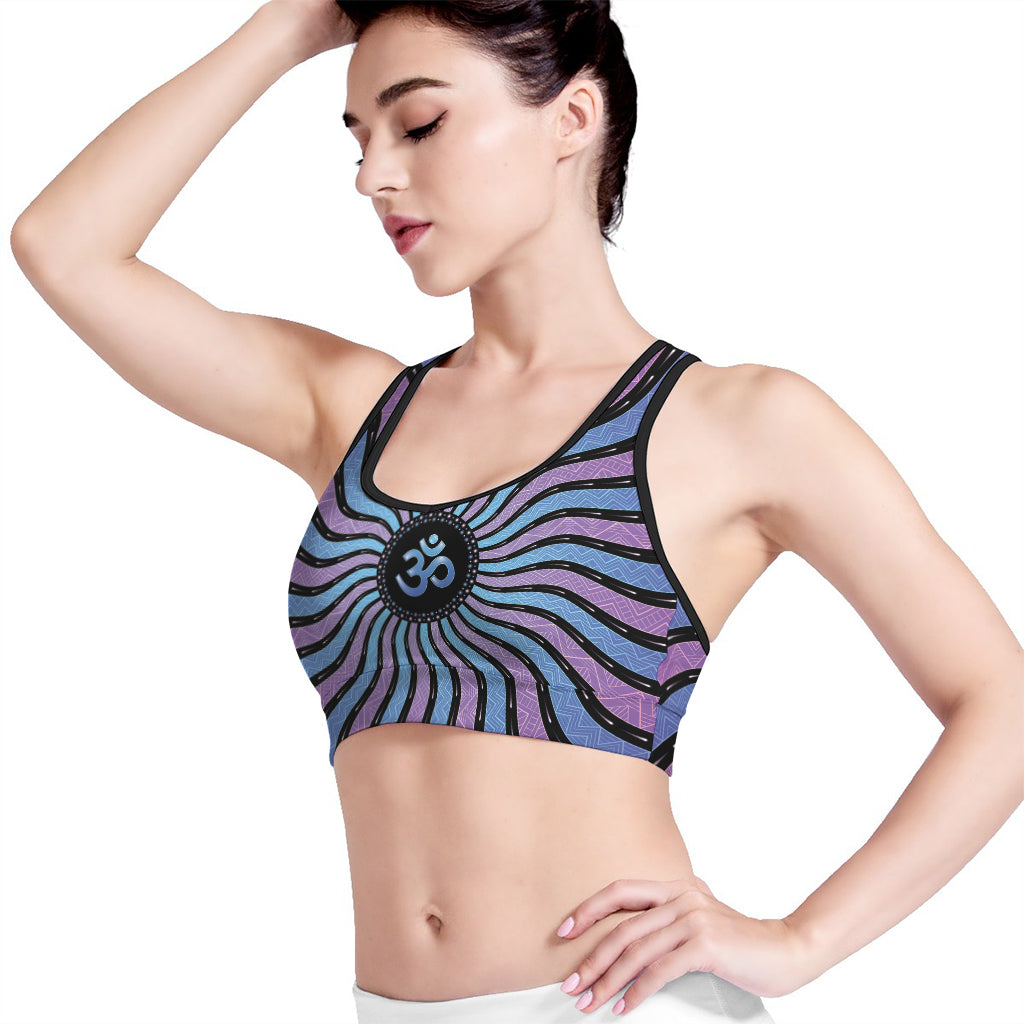 Psychedelic Om Print Women's Sports Bra