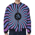 Psychedelic Om Print Zip Sleeve Bomber Jacket