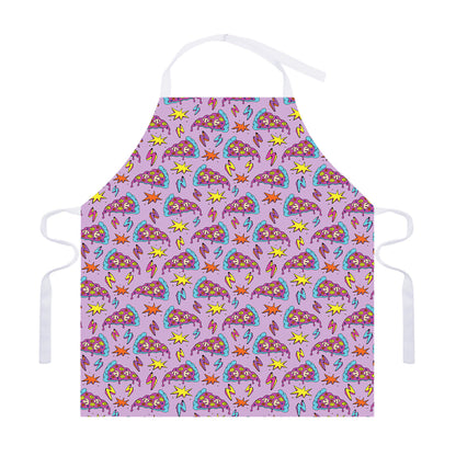 Psychedelic Pizza Pattern Print Adjustable Apron