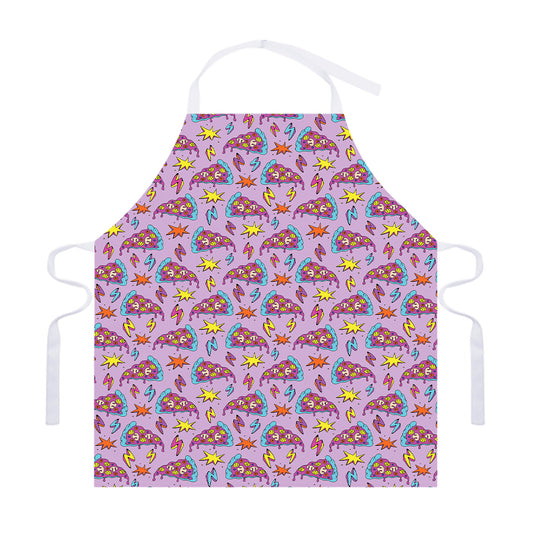 Psychedelic Pizza Pattern Print Adjustable Apron