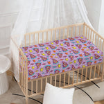 Psychedelic Pizza Pattern Print Baby Crib Sheet