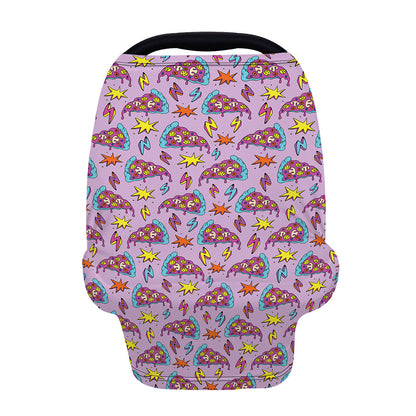 Psychedelic Pizza Pattern Print Baby Seat Cover