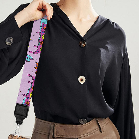 Psychedelic Pizza Pattern Print Bag Strap