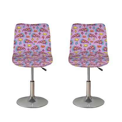 Psychedelic Pizza Pattern Print Bar Stool Covers