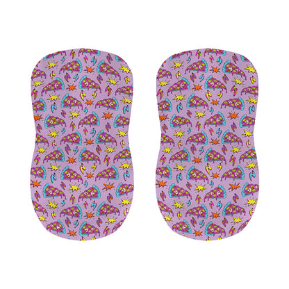Psychedelic Pizza Pattern Print Bar Stool Covers