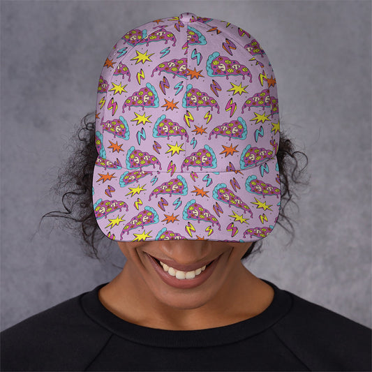 Psychedelic Pizza Pattern Print Baseball Cap