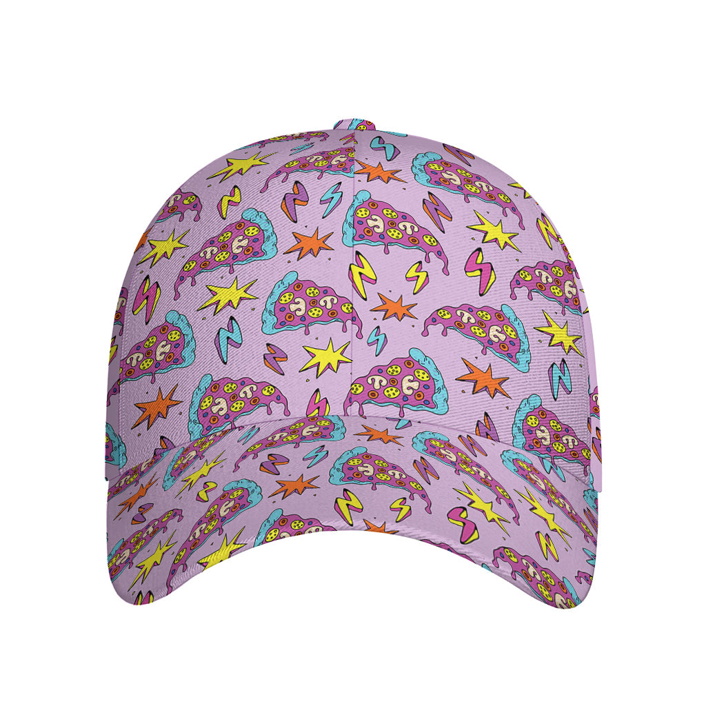 Psychedelic Pizza Pattern Print Baseball Cap