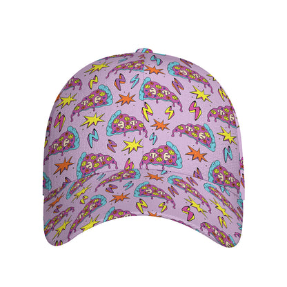 Psychedelic Pizza Pattern Print Baseball Cap