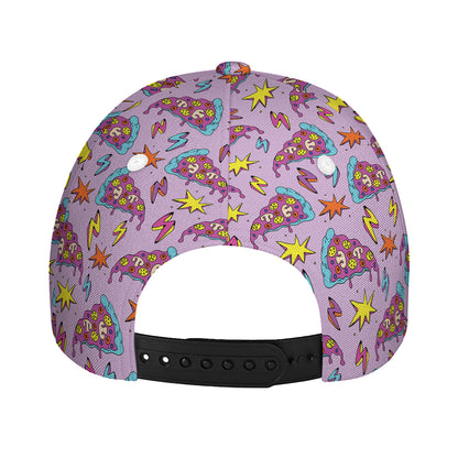 Psychedelic Pizza Pattern Print Baseball Cap