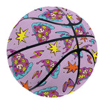 Psychedelic Pizza Pattern Print Basketball