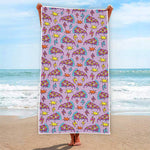 Psychedelic Pizza Pattern Print Beach Towel