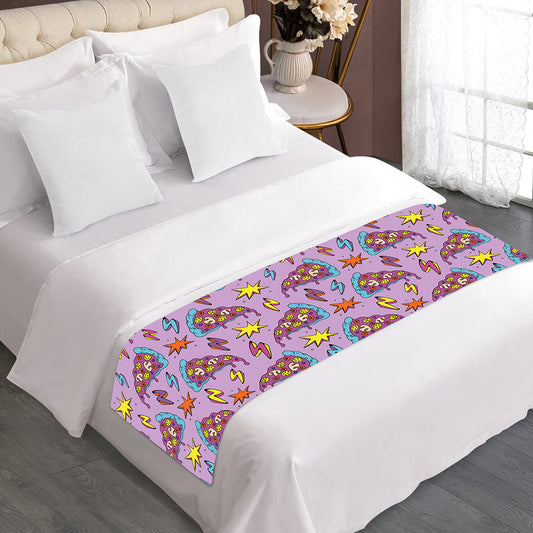 Psychedelic Pizza Pattern Print Bed Runner