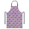 Psychedelic Pizza Pattern Print Bib Apron With Pocket