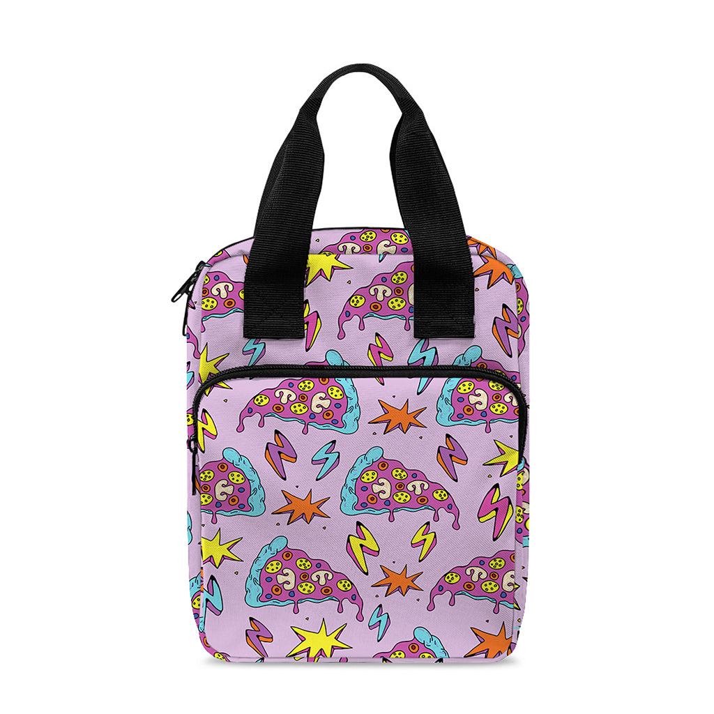 Psychedelic Pizza Pattern Print Bible Tote Bag