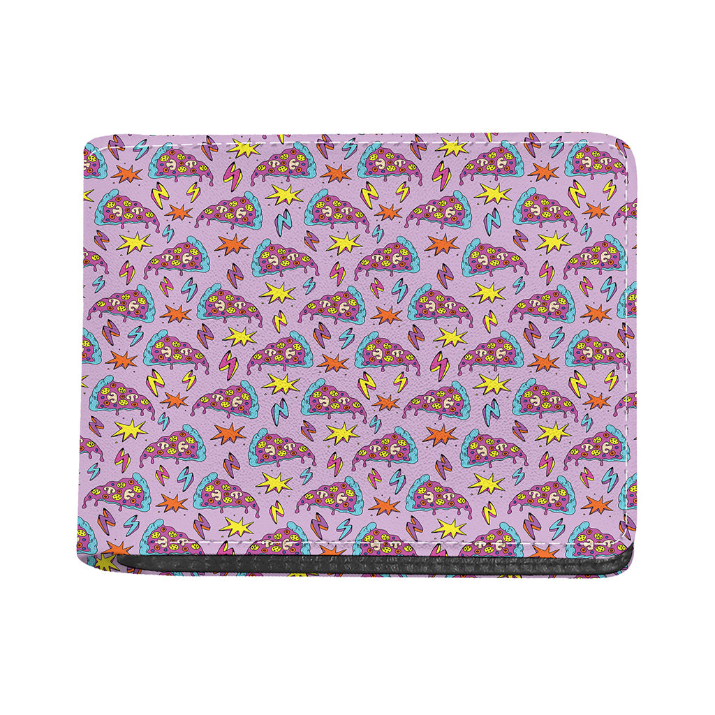Psychedelic Pizza Pattern Print Bifold Wallet