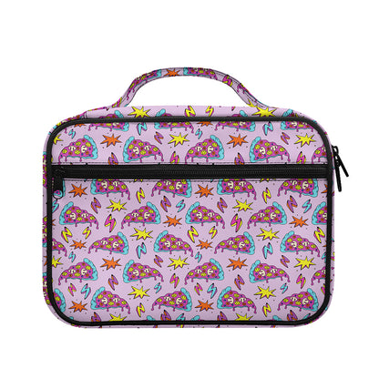 Psychedelic Pizza Pattern Print Briefcase Bible Bag