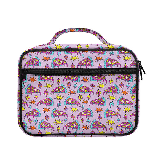 Psychedelic Pizza Pattern Print Briefcase Bible Bag