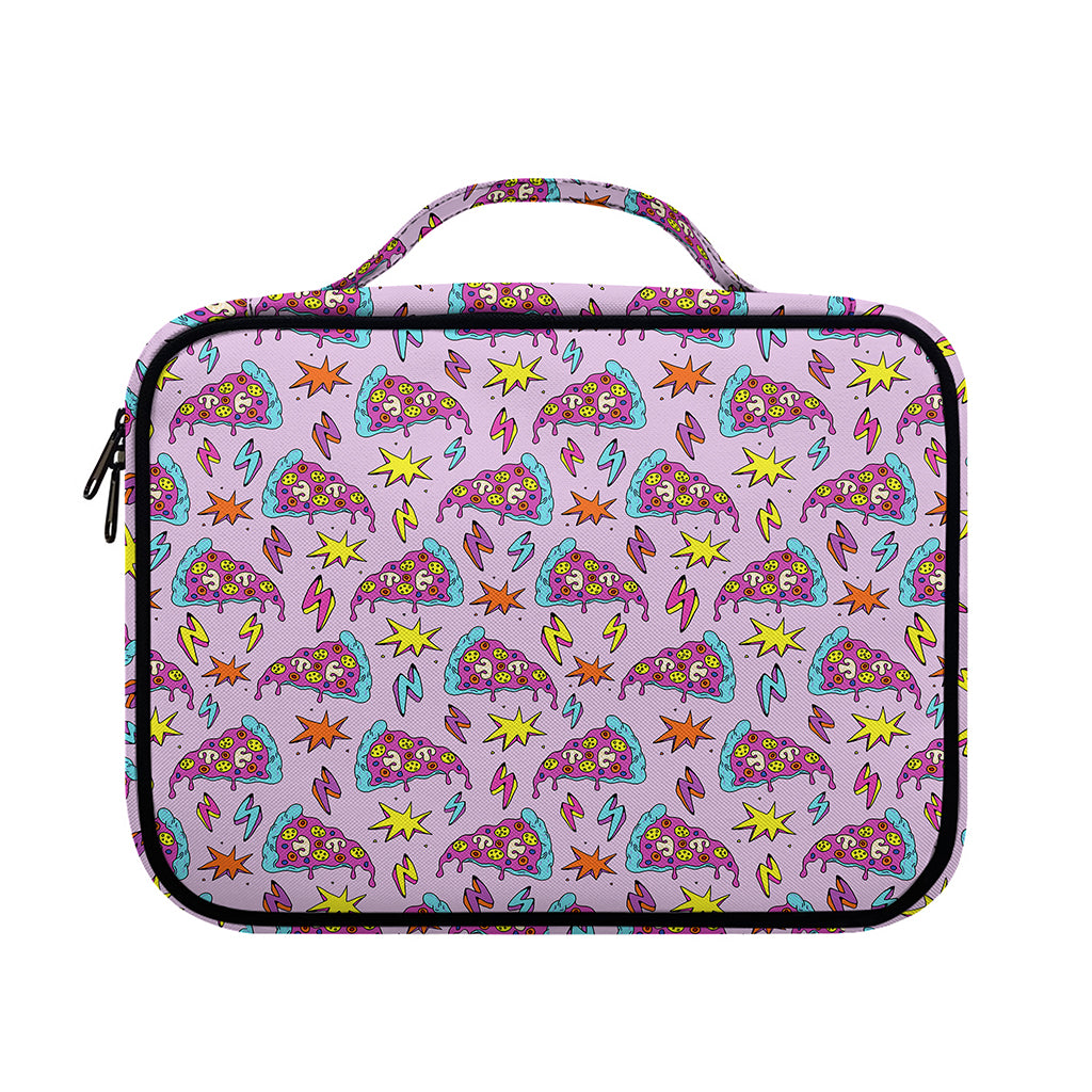 Psychedelic Pizza Pattern Print Briefcase Bible Bag