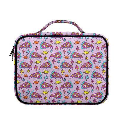 Psychedelic Pizza Pattern Print Briefcase Bible Bag