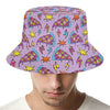 Psychedelic Pizza Pattern Print Bucket Hat