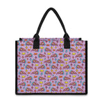 Psychedelic Pizza Pattern Print Canvas Tote Bag