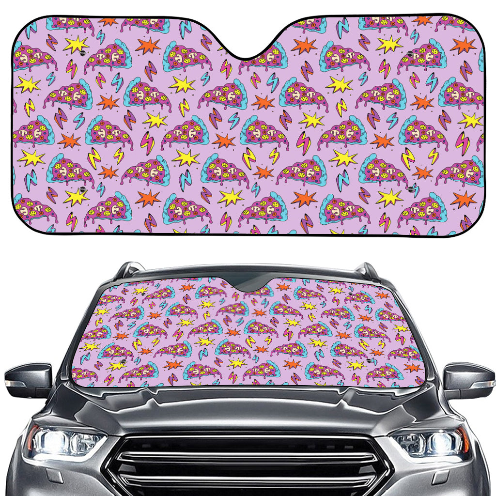 Psychedelic Pizza Pattern Print Car Windshield Sun Shade