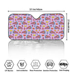 Psychedelic Pizza Pattern Print Car Windshield Sun Shade