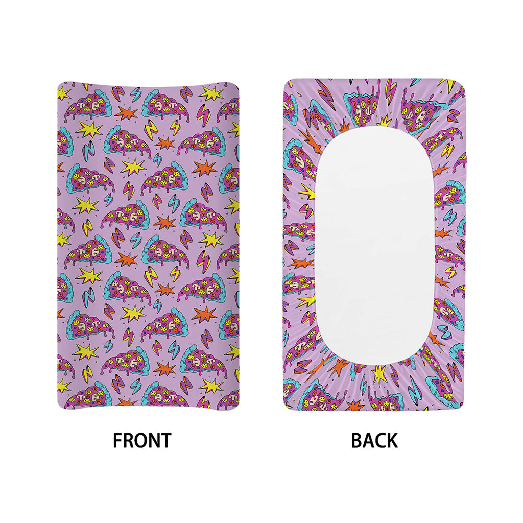 Psychedelic Pizza Pattern Print Changing Pad Cover