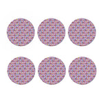 Psychedelic Pizza Pattern Print Coaster Set