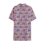Psychedelic Pizza Pattern Print Cotton Hawaiian Shirt