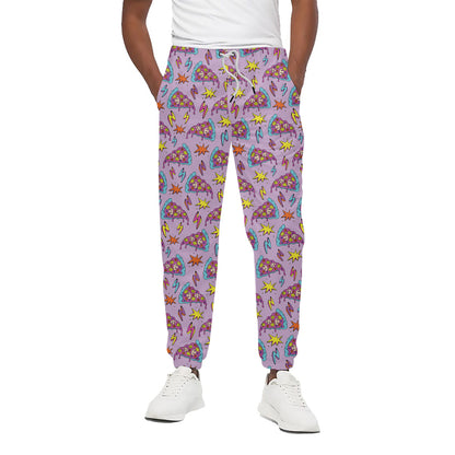 Psychedelic Pizza Pattern Print Cotton Pants