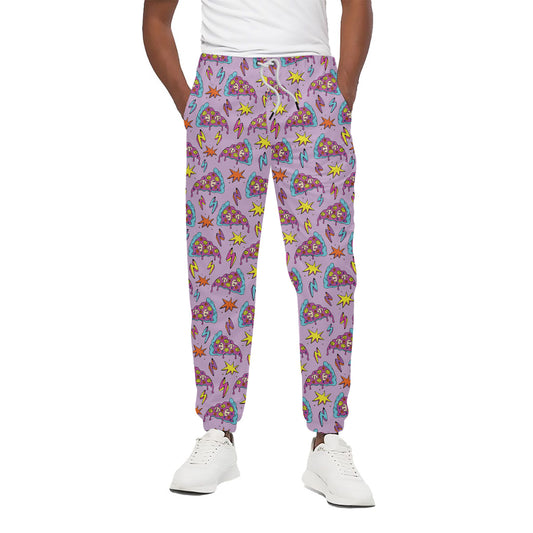 Psychedelic Pizza Pattern Print Cotton Pants