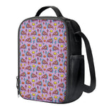 Psychedelic Pizza Pattern Print Crossbody Lunch Bag