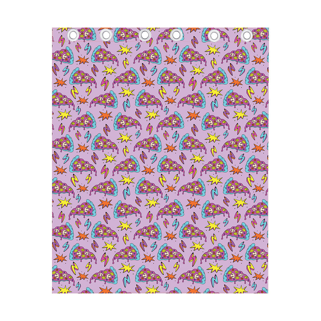 Psychedelic Pizza Pattern Print Curtain