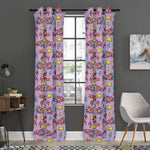 Psychedelic Pizza Pattern Print Curtain