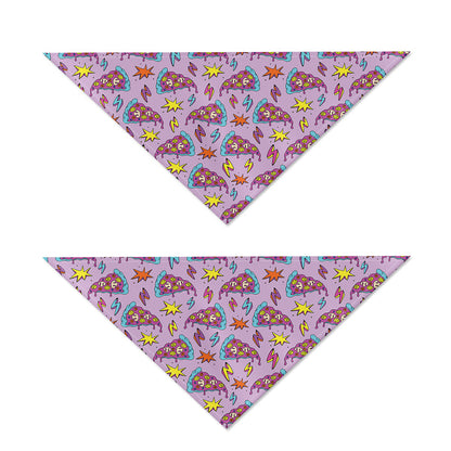 Psychedelic Pizza Pattern Print Dog Bandana