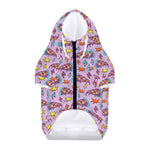 Psychedelic Pizza Pattern Print Dog Zip Up Hoodie