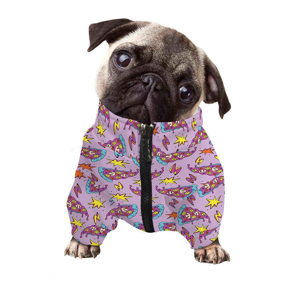 Psychedelic Pizza Pattern Print Dog Zip Up Jacket