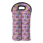 Psychedelic Pizza Pattern Print Double Neoprene Wine Tote