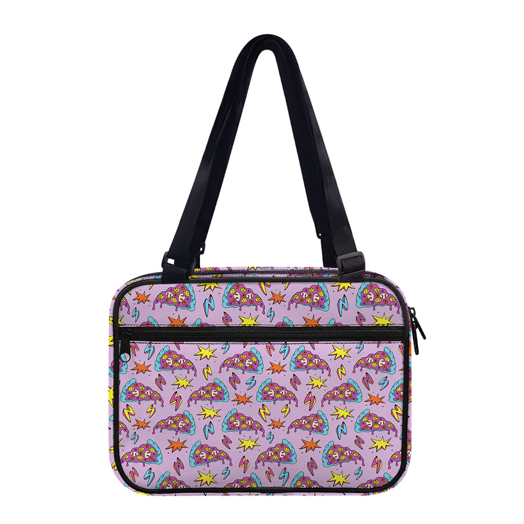 Psychedelic Pizza Pattern Print Double Strap Bible Bag