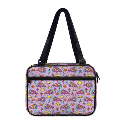 Psychedelic Pizza Pattern Print Double Strap Bible Bag