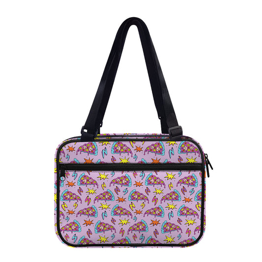 Psychedelic Pizza Pattern Print Double Strap Bible Bag