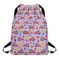 Psychedelic Pizza Pattern Print Drawstring Backpack