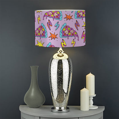 Psychedelic Pizza Pattern Print Drum Lamp Shade