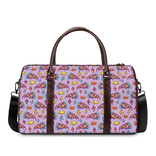 Psychedelic Pizza Pattern Print Duffle Bag
