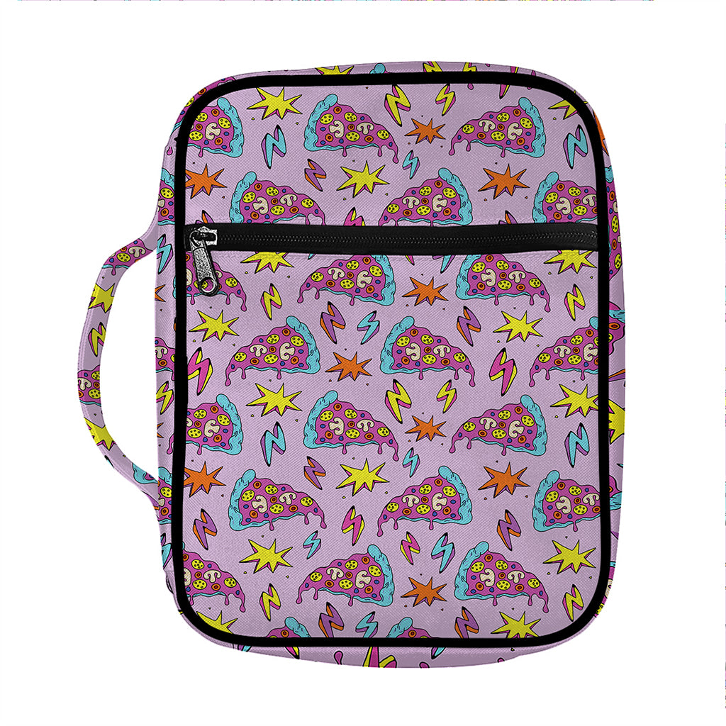 Psychedelic Pizza Pattern Print Front Pocket Bible Bag
