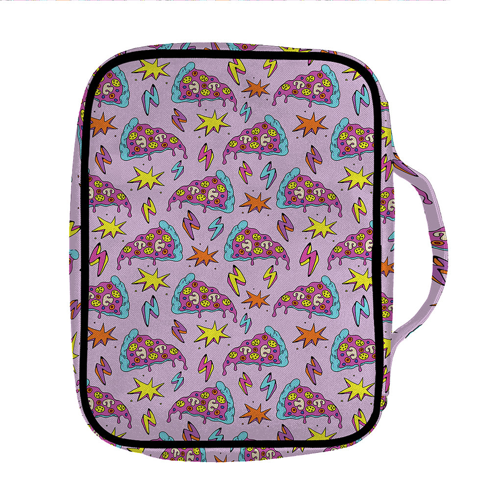Psychedelic Pizza Pattern Print Front Pocket Bible Bag