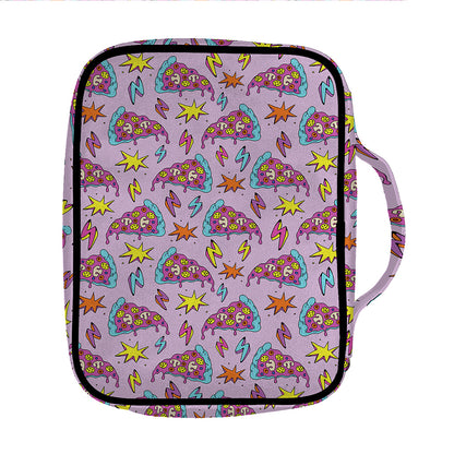 Psychedelic Pizza Pattern Print Front Pocket Bible Bag